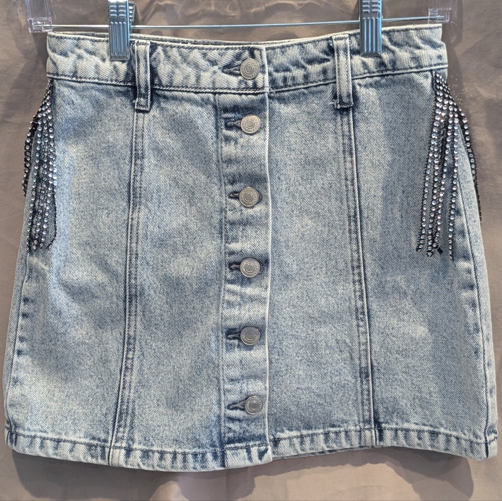 Forever 21 Light Denim Mini Skirt with Accents